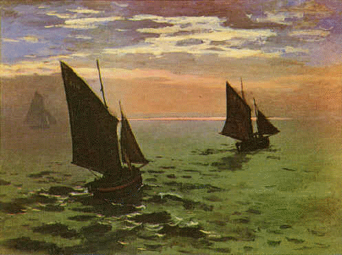 Claude Monet Fishing Boats at Sea